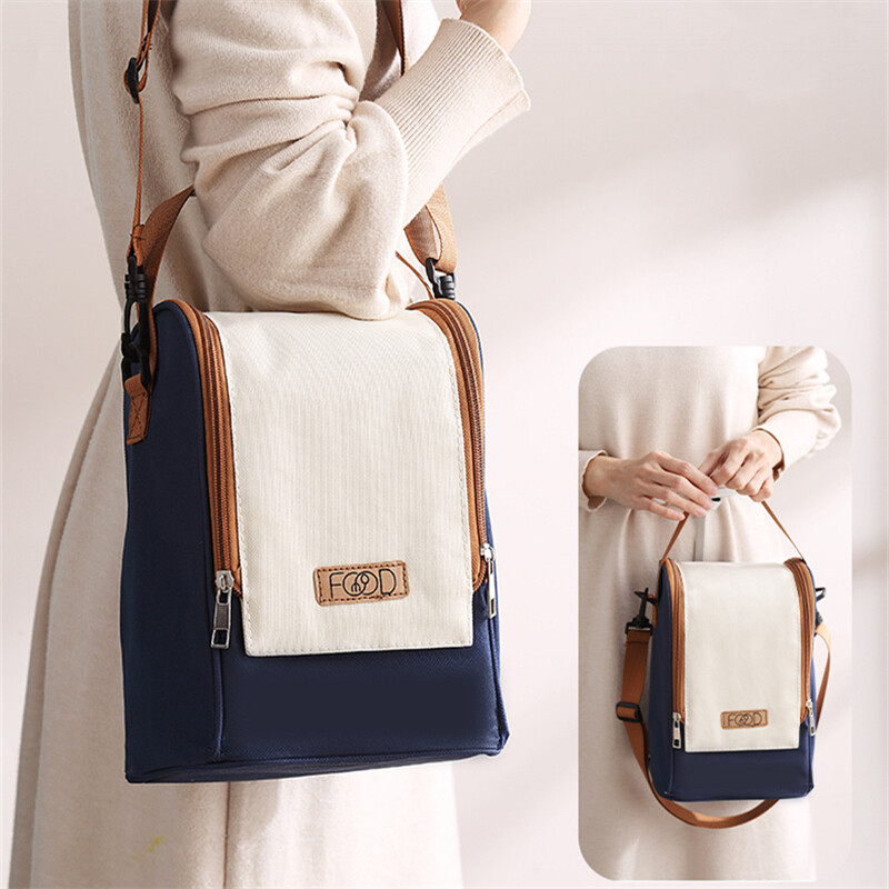 Geantă de prânz din folie de aluminiu izolată Recipient de depozitare a alimentelor, impermeabilă, pungi termice portabile, pungă frigorifică pentru student de birou