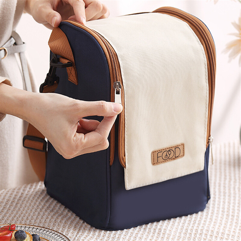 Geantă de prânz din folie de aluminiu izolată Recipient de depozitare a alimentelor, impermeabilă, pungi termice portabile, pungă frigorifică pentru student de birou