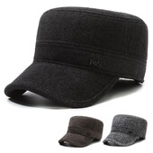 Āra ausu aizsardzības ziemas cepure, vēja necaurlaidīga silta beisbola cepure, gadījuma regulējama, regulējama vīriešu cepure