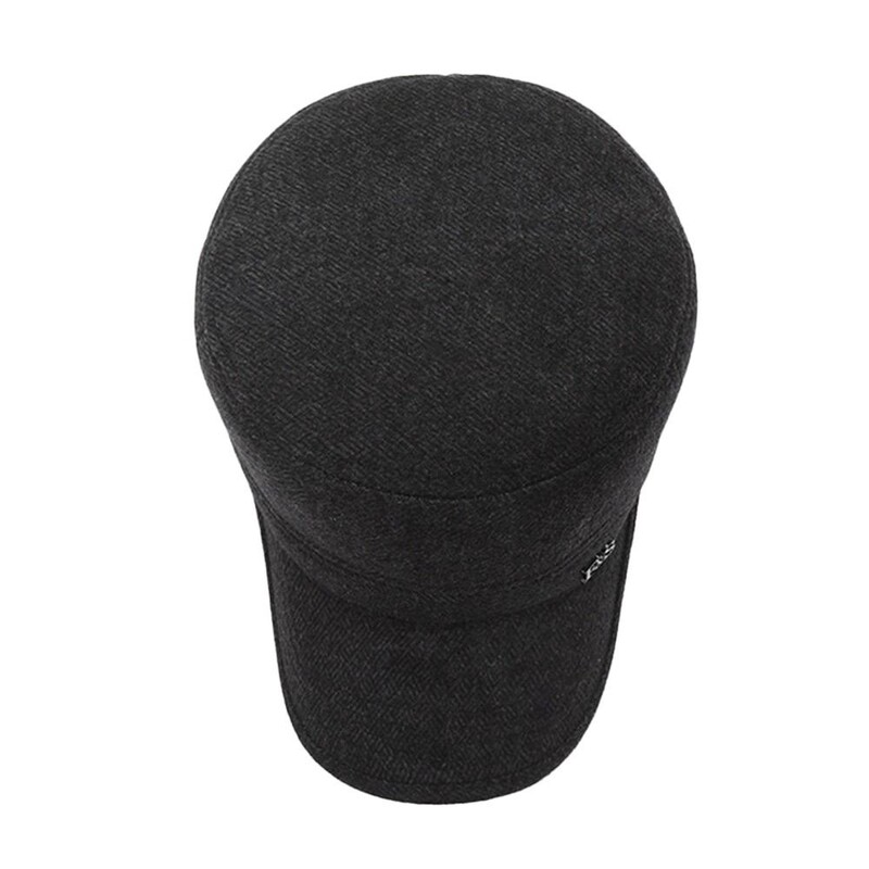 Āra ausu aizsardzības ziemas cepure, vēja necaurlaidīga silta beisbola cepure, gadījuma regulējama, regulējama vīriešu cepure