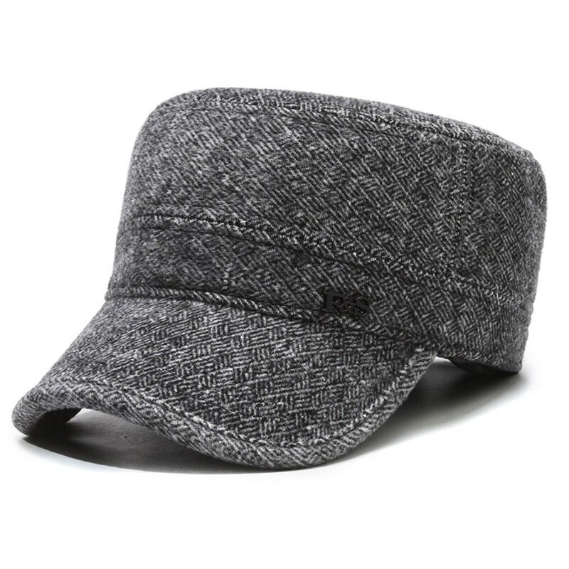 Āra ausu aizsardzības ziemas cepure, vēja necaurlaidīga silta beisbola cepure, gadījuma regulējama, regulējama vīriešu cepure