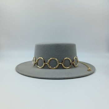 2023 нова федора шапка за жени Ring chain metal sombrero hombre top hats fashion sombreros para mujer para el sol шляпа женская