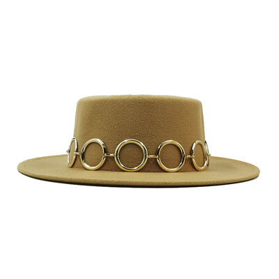 2023, nouă pălărie fedora pentru femei, cu lanț inel, sombrero de metal pentru hombre, pălării de top, sombreros de modă para mujer para el sol шляпа женская