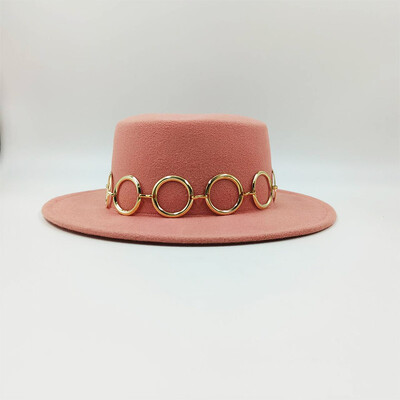 2023, nouă pălărie fedora pentru femei, cu lanț inel, sombrero de metal pentru hombre, pălării de top, sombreros de modă para mujer para el sol шляпа женская
