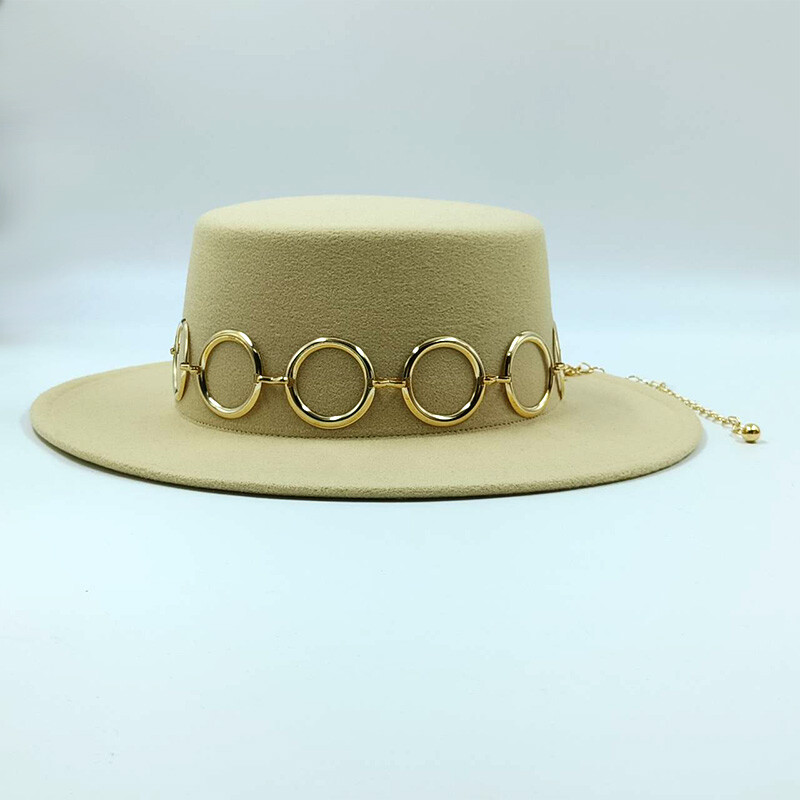 2023, nouă pălărie fedora pentru femei, cu lanț inel, sombrero de metal pentru hombre, pălării de top, sombreros de modă para mujer para el sol шляпа женская