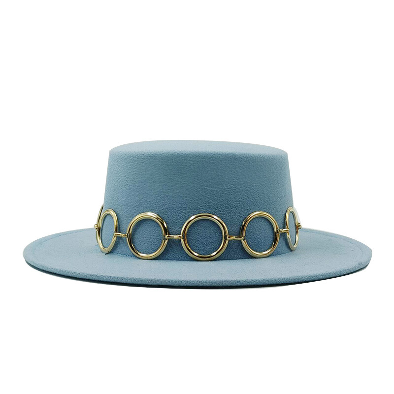 2023, nouă pălărie fedora pentru femei, cu lanț inel, sombrero de metal pentru hombre, pălării de top, sombreros de modă para mujer para el sol шляпа женская