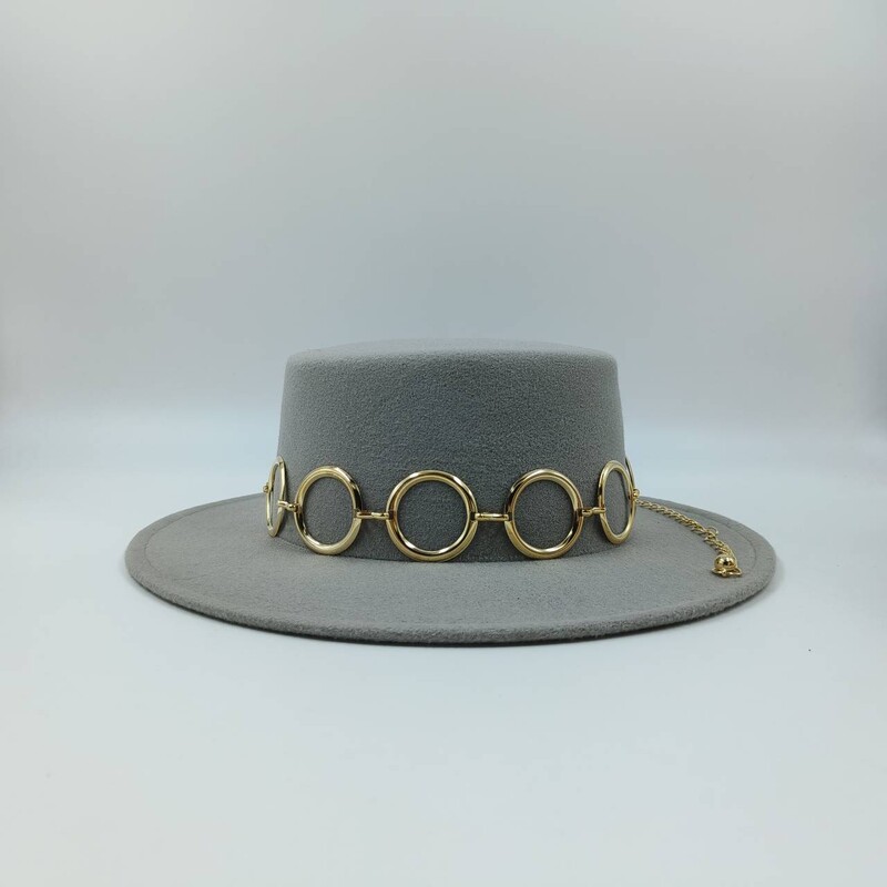 2023, nouă pălărie fedora pentru femei, cu lanț inel, sombrero de metal pentru hombre, pălării de top, sombreros de modă para mujer para el sol шляпа женская
