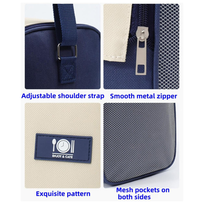 Geantă de prânz de capacitate mare Geantă frigorifică Oxford portabilă cu fermoar Saci termice de prânz în aer liber Geantă de prânz proaspătă