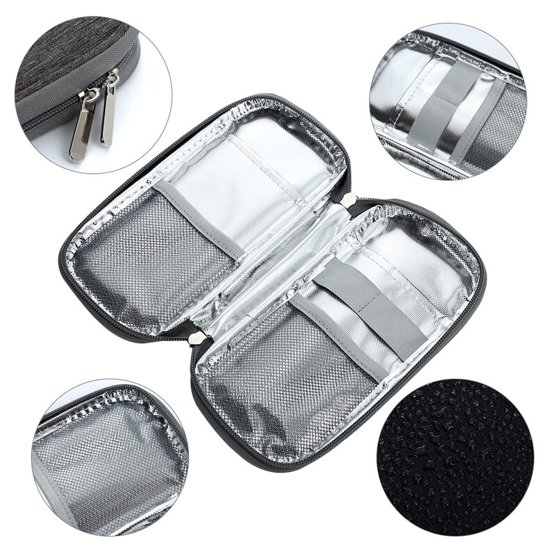 Geantă practică de răcire cu insulină fără gel Oxford Medicla Cooler Buzunar pentru diabetici Husă de călătorie izolată termic Protector pentru pilule