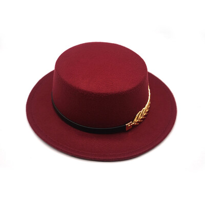 Rudens ziema sievietēm vīriešu vilnas vintage Trilby filca Fedora cepures lente ar platām malām Gentleman Eleganta Sievietēm Plakanas džeza cepures