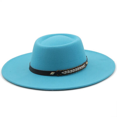 Pălării Fedoras din pâslă în stil britanic pentru femei, cu boruri largi de 9,5 cm, bărbați, șapci de jazz formale de lux, rochie de mireasă, pălărie Chapeau Femme