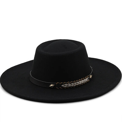 Pălării Fedoras din pâslă în stil britanic pentru femei, cu boruri largi de 9,5 cm, bărbați, șapci de jazz formale de lux, rochie de mireasă, pălărie Chapeau Femme