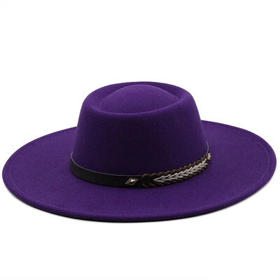Pălării Fedoras din pâslă în stil britanic pentru femei, cu boruri largi de 9,5 cm, bărbați, șapci de jazz formale de lux, rochie de mireasă, pălărie Chapeau Femme