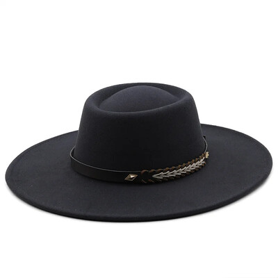 Pălării Fedoras din pâslă în stil britanic pentru femei, cu boruri largi de 9,5 cm, bărbați, șapci de jazz formale de lux, rochie de mireasă, pălărie Chapeau Femme