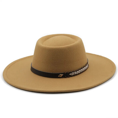 Pălării Fedoras din pâslă în stil britanic pentru femei, cu boruri largi de 9,5 cm, bărbați, șapci de jazz formale de lux, rochie de mireasă, pălărie Chapeau Femme
