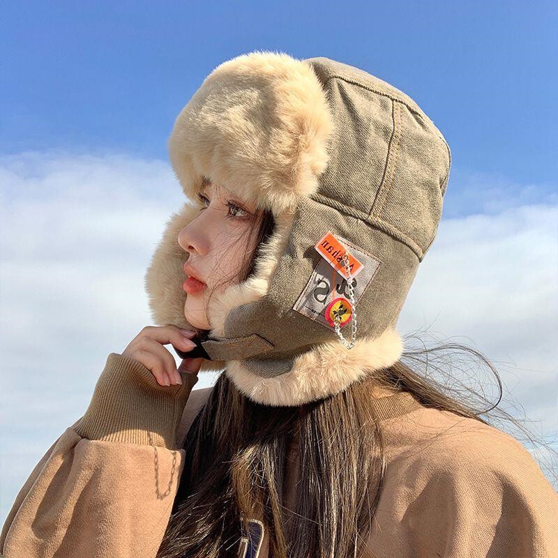 2024 Pilot Pălărie de iarnă Pălărie rusă în aer liber Pălărie de modă pentru femei 방한모자 Labeling Pilot шапка ушанка Warm Bomber Trapper Ushanka