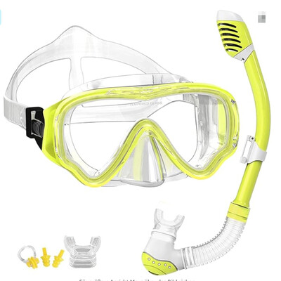 Mască de scufundare pentru copii HB Mască de scufundare pentru copii Full Face HD Anti-ceață Set de mască de scufundare subacvatică Echipament de snorkel pentru înot pentru copii