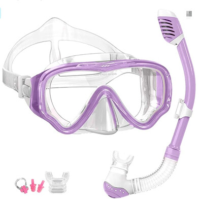 Mască de scufundare pentru copii HB Mască de scufundare pentru copii Full Face HD Anti-ceață Set de mască de scufundare subacvatică Echipament de snorkel pentru înot pentru copii