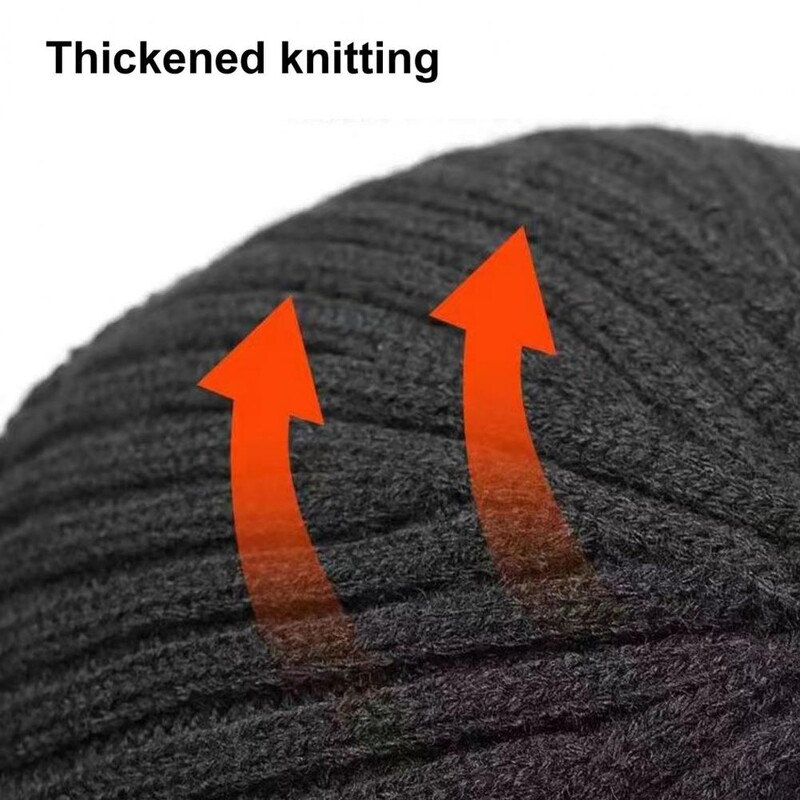 Pălărie tricotată pentru bărbați de iarnă, cu căciuli pentru urechi, rezistentă la vânt, călărie caldă pentru urechi, ciclism în aer liber, baseball, tricotată, pălărie cu vizor