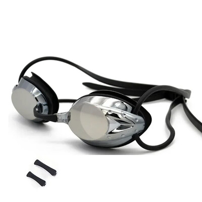 1 gab profesionālas pieaugušo peldēšanas brilles ūdensnecaurlaidīgas un pret miglas sacīkšu brilles vēsa sudraba pārklājuma peldēšanas aprīkojuma vairumtirdzniecība