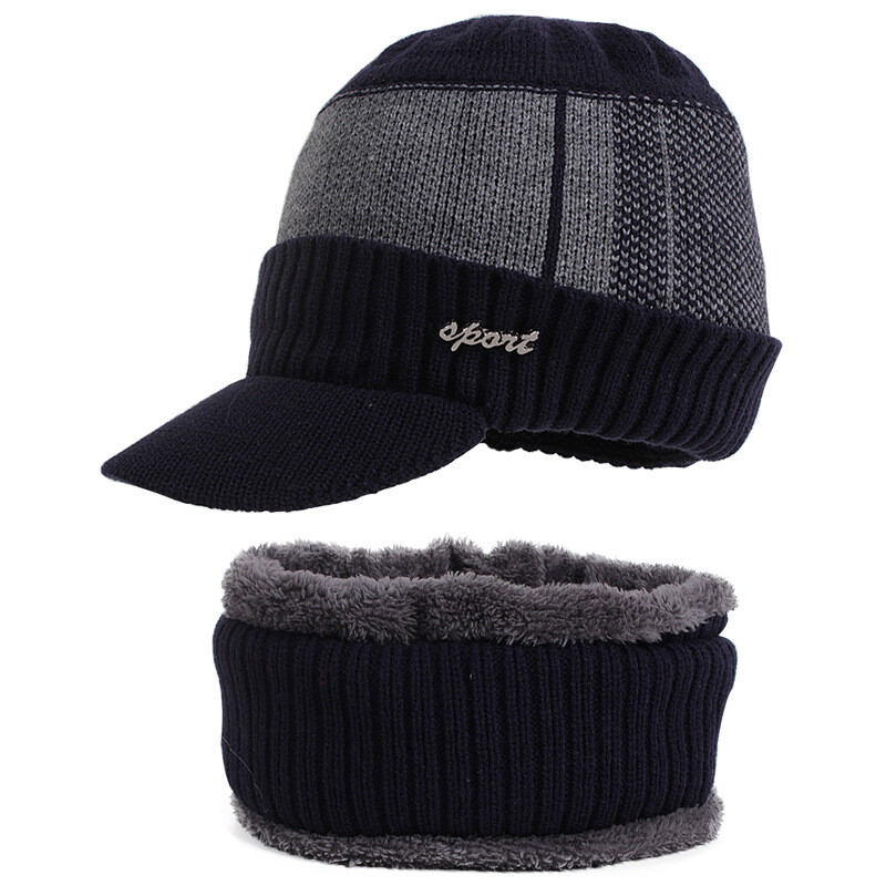 Pălării de iarnă pentru bărbați Skullies Beanie Hat Șapcă de iarnă Bărbați Femei Lână eșarfă Set șepci Balaclava Mască Gorras Bonnet Pălărie tricotată