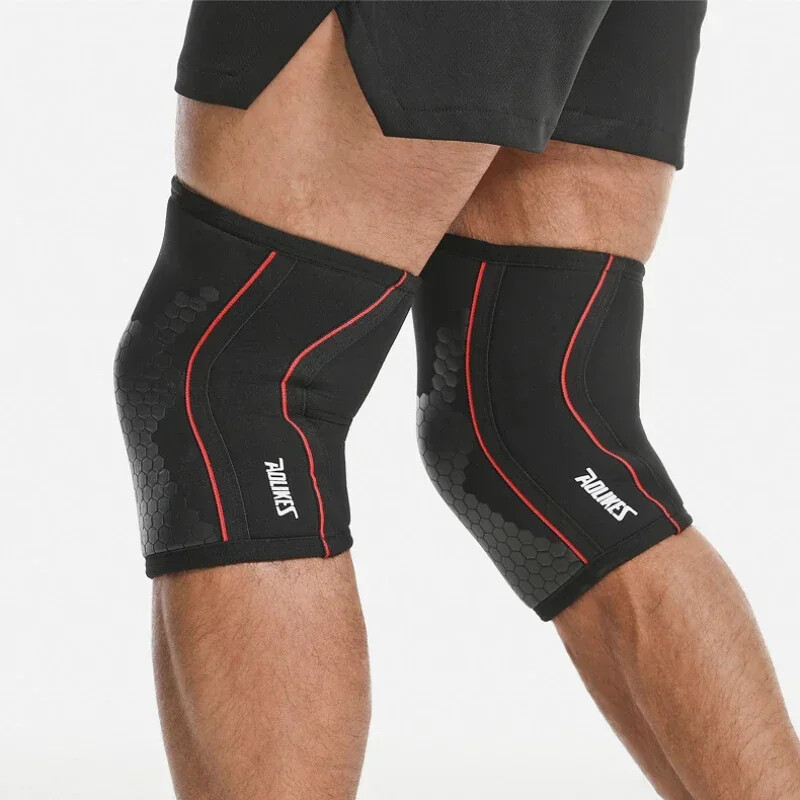 1 bucăți 7mm mâneci din neopren pentru genunchi pentru haltere, compresie, genunchi, sprijin pentru genuflexiuni, antrenament crossfit
