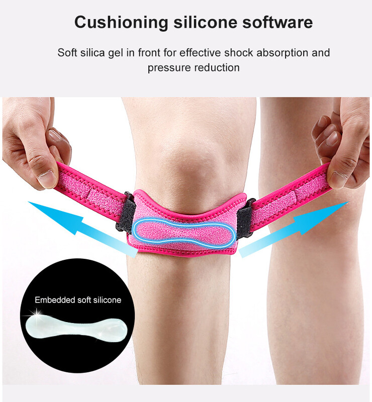 1/2 buc. Curea ajustabilă pentru rotulă pentru tendonul genunchiului, ameliorarea durerii în genunchi, stabilizator de rotulă, suport pentru alergare, ciclism, baschet