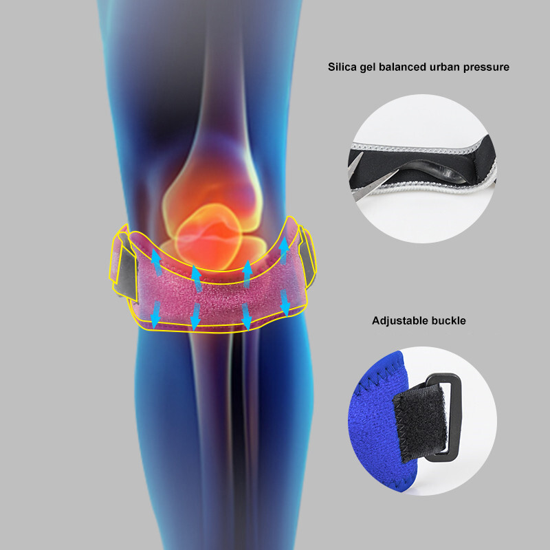 1/2 buc. Curea ajustabilă pentru rotulă pentru tendonul genunchiului, ameliorarea durerii în genunchi, stabilizator de rotulă, suport pentru alergare, ciclism, baschet