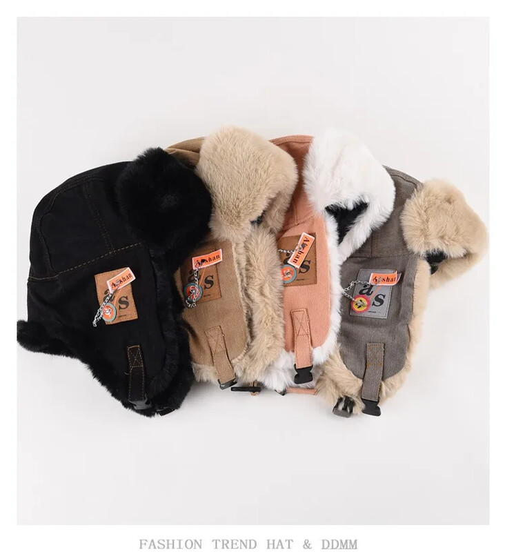 Pălărie Bomber Bărbați Femei Pălărie groasă și caldă rusă Ushanka Pălărie de blană Moda bărbați Femei Pălărie de iarnă Negru Gri Șapcă rusească de schi