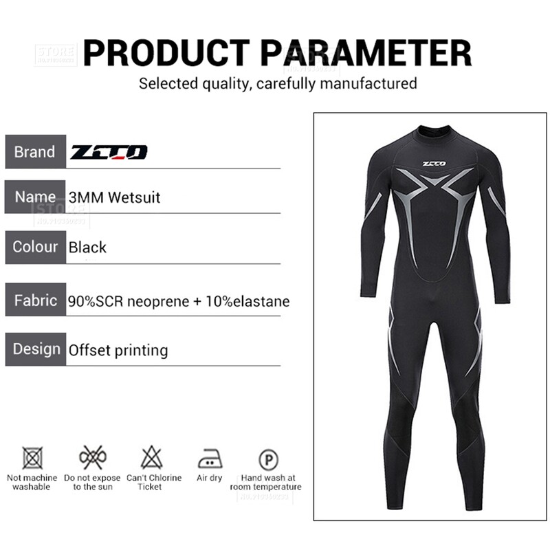 Costum de neopren pentru bărbați 3 mm Neopren Surfing Scuba Diving Snorkeling Înot Costum de corp Costum de îmbrăcăminte Surf Kitesurf Haine Echipament