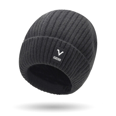 Șapcă tricotată de iarnă Căptușită Căciulă caldă de lână Schi în aer liber Rezistent la vânt Rezistent la rece Căciulă de protecție a urechilor îngroșată Camping Drumeții Ciclism