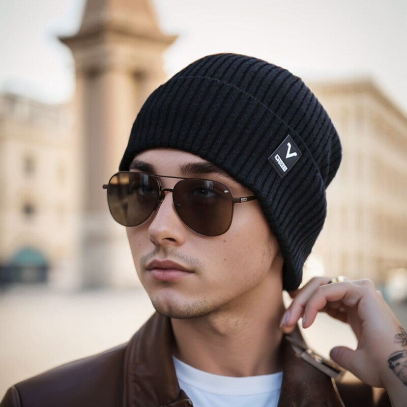 Șapcă tricotată de iarnă Căptușită Căciulă caldă de lână Schi în aer liber Rezistent la vânt Rezistent la rece Căciulă de protecție a urechilor îngroșată Camping Drumeții Ciclism