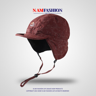 Pălărie zburătoare cu broderie coreeană, iarnă, în aer liber, pentru bărbați și femei, protecție pentru urechi, dantelă caldă, lână, căciuli de bombardier rezistente la vânt Gorras