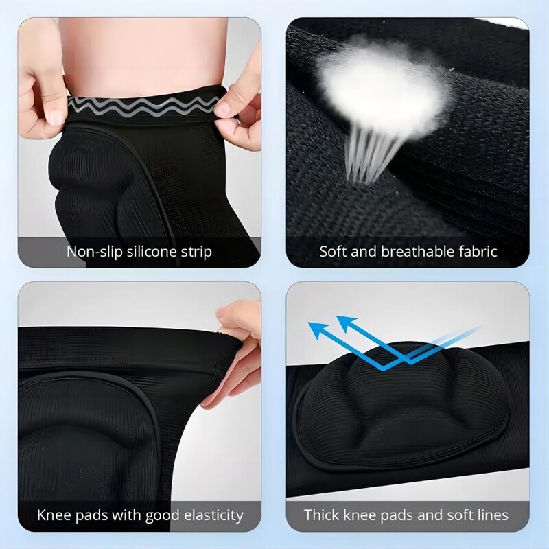 Genunchiere cu burete gros de protecție, elastică înaltă, anti-alunecare, pentru evitarea coliziunilor, genunchi pentru baschet și mai multe sporturi (1 pereche)
