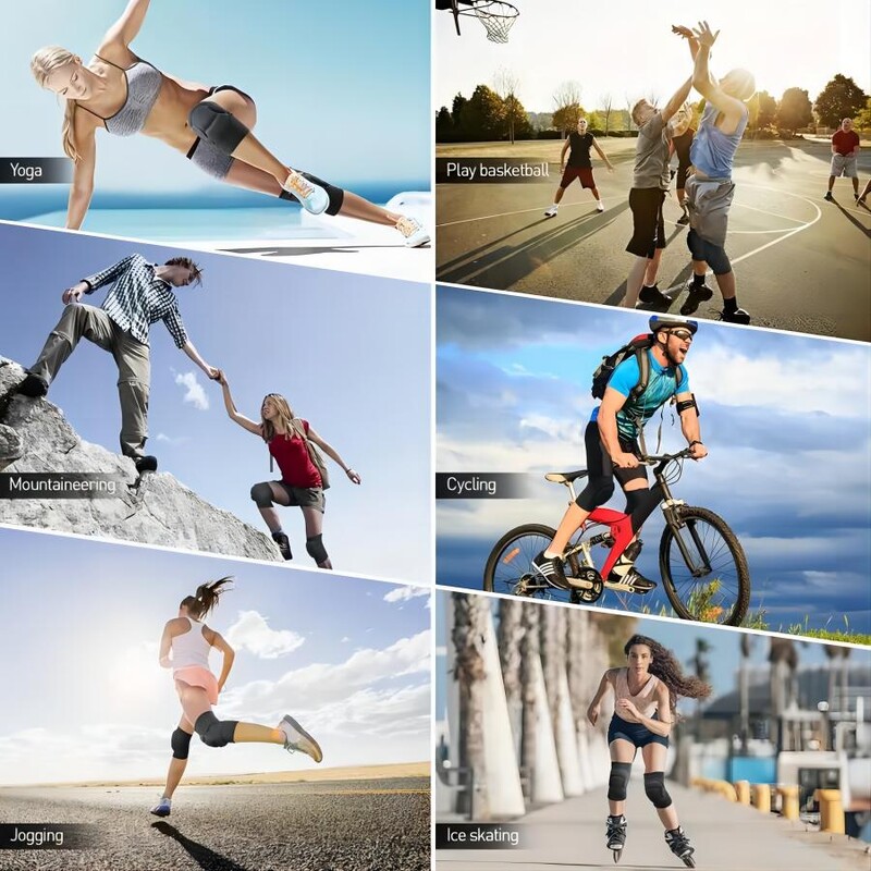 Genunchiere cu burete gros de protecție, elastică înaltă, anti-alunecare, pentru evitarea coliziunilor, genunchi pentru baschet și mai multe sporturi (1 pereche)