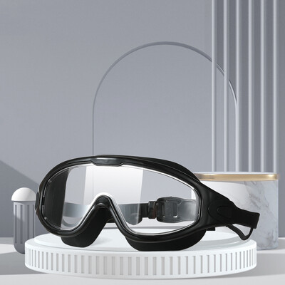 Silikonske naočale za plivanje sa čepićima za uši Veliki okvir Naočale za plivanje za odrasle Vodootporne naočale za plivanje visoke rezolucije protiv magljenja