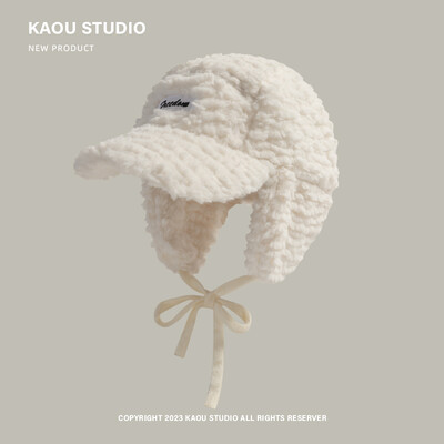 Pălărie de baseball din pluș de miel coreean pentru bărbați și femei, iarnă, călărit, protecție pentru urechi, rezistentă la vânt, îngroșată, călduroasă, bomber pălării Gorras