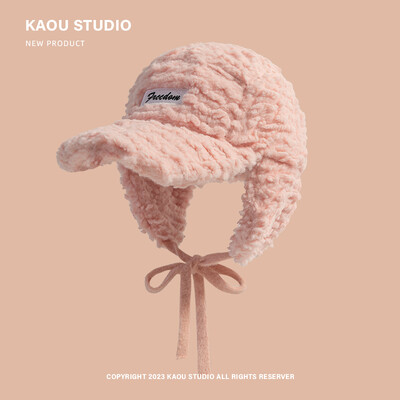 Pălărie de baseball din pluș de miel coreean pentru bărbați și femei, iarnă, călărit, protecție pentru urechi, rezistentă la vânt, îngroșată, călduroasă, bomber pălării Gorras