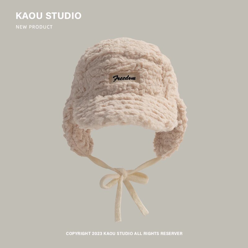 Pălărie de baseball din pluș de miel coreean pentru bărbați și femei, iarnă, călărit, protecție pentru urechi, rezistentă la vânt, îngroșată, călduroasă, bomber pălării Gorras