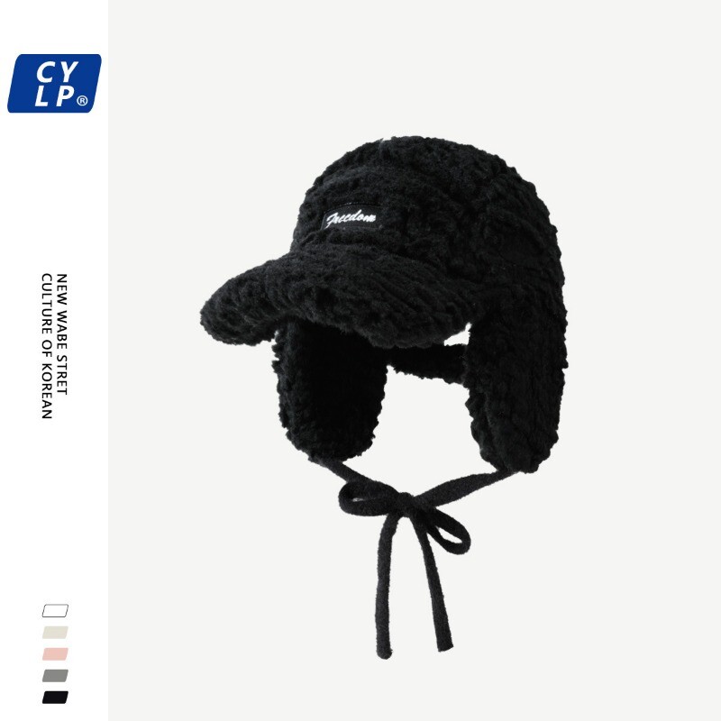 Pălărie de baseball din pluș de miel coreean pentru bărbați și femei, iarnă, călărit, protecție pentru urechi, rezistentă la vânt, îngroșată, călduroasă, bomber pălării Gorras