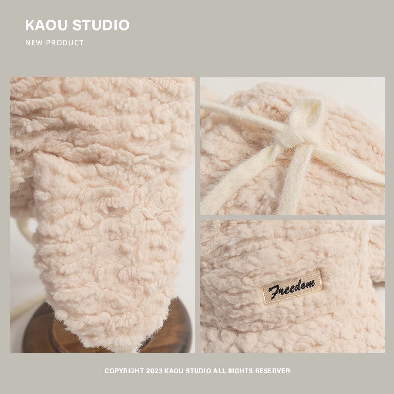 Pălărie de baseball din pluș de miel coreean pentru bărbați și femei, iarnă, călărit, protecție pentru urechi, rezistentă la vânt, îngroșată, călduroasă, bomber pălării Gorras