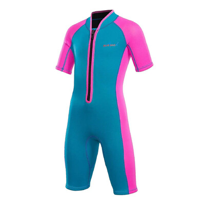 Costum de baie pentru copii de 2 mm de iarnă, groasă, rezistentă la frig și cald, pentru fete și băieți, costum de baie izolat, dintr-o singură bucată, cu mânecă lungă.