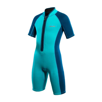 Costum de baie pentru copii de 2 mm de iarnă, groasă, rezistentă la frig și cald, pentru fete și băieți, costum de baie izolat, dintr-o singură bucată, cu mânecă lungă.