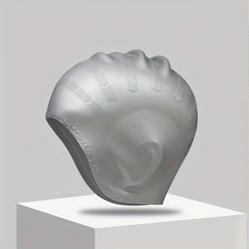 Cască de înot durabilă din silicon cu buzunare pentru urechi pentru adulți și adolescenți - protejează părul lung și oferă o elasticitate ridicată