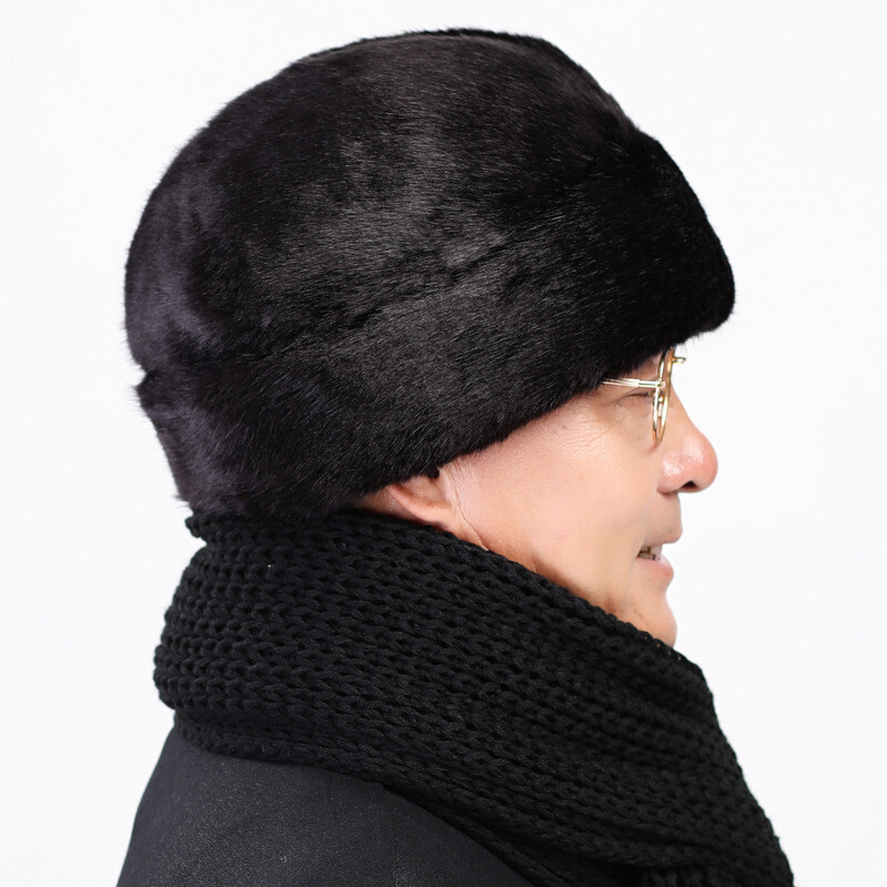 Nouă iarnă, de vârstă mijlocie și bătrâni, șapcă rece pentru bărbați, imitație de sable, pălărie pentru bătrân, șapcă caldă de călătorie în aer liber, șapci de iarnă fierbinte