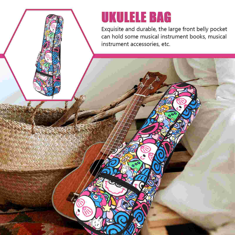 Geantă portabilă pentru chitară Container pentru ukulele Geanta practic de depozitare Carcase acustice Curea