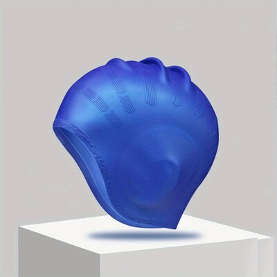 Cască de înot durabilă din silicon cu buzunare pentru urechi pentru adulți și adolescenți - protejează părul lung și oferă o elasticitate ridicată