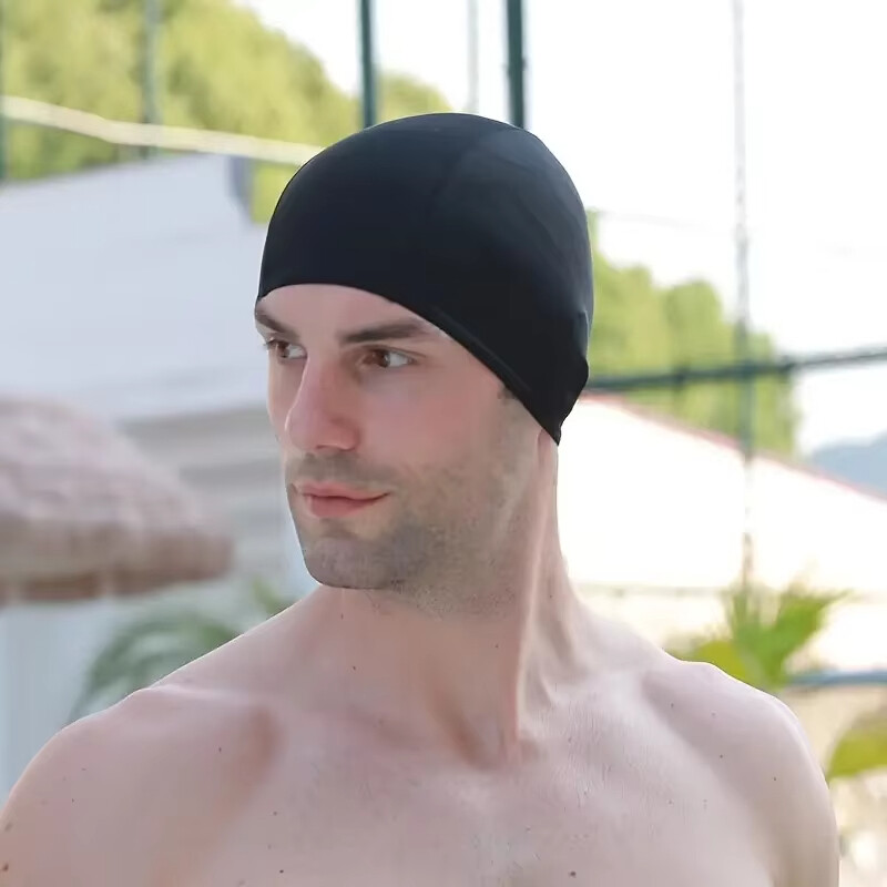 1 bucată șapcă de înot din nailon pentru bărbați și femei, șepci de înot elastice, impermeabile, protejează-ți urechile, esențiale pentru antrenamentele de înot în familie