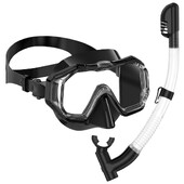 Set mască snorkel Scuba Diving Ochelari de înot 3 ferestre Panoramic Wide View HD Dry Top Anti-scurgere Anti-ceata Pentru adulți și copii