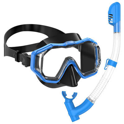 Set mască snorkel Scuba Diving Ochelari de înot 3 ferestre Panoramic Wide View HD Dry Top Anti-scurgere Anti-ceata Pentru adulți și copii